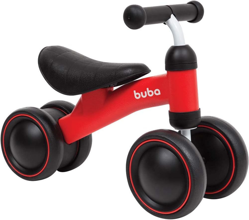 Bicicleta Infantil Sem Pedal Equilíbrio Balance 4 Rodas Vermelho, Buba