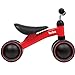 Bicicleta Infantil Sem Pedal Equilíbrio Balance 4 Rodas Vermelho, Buba