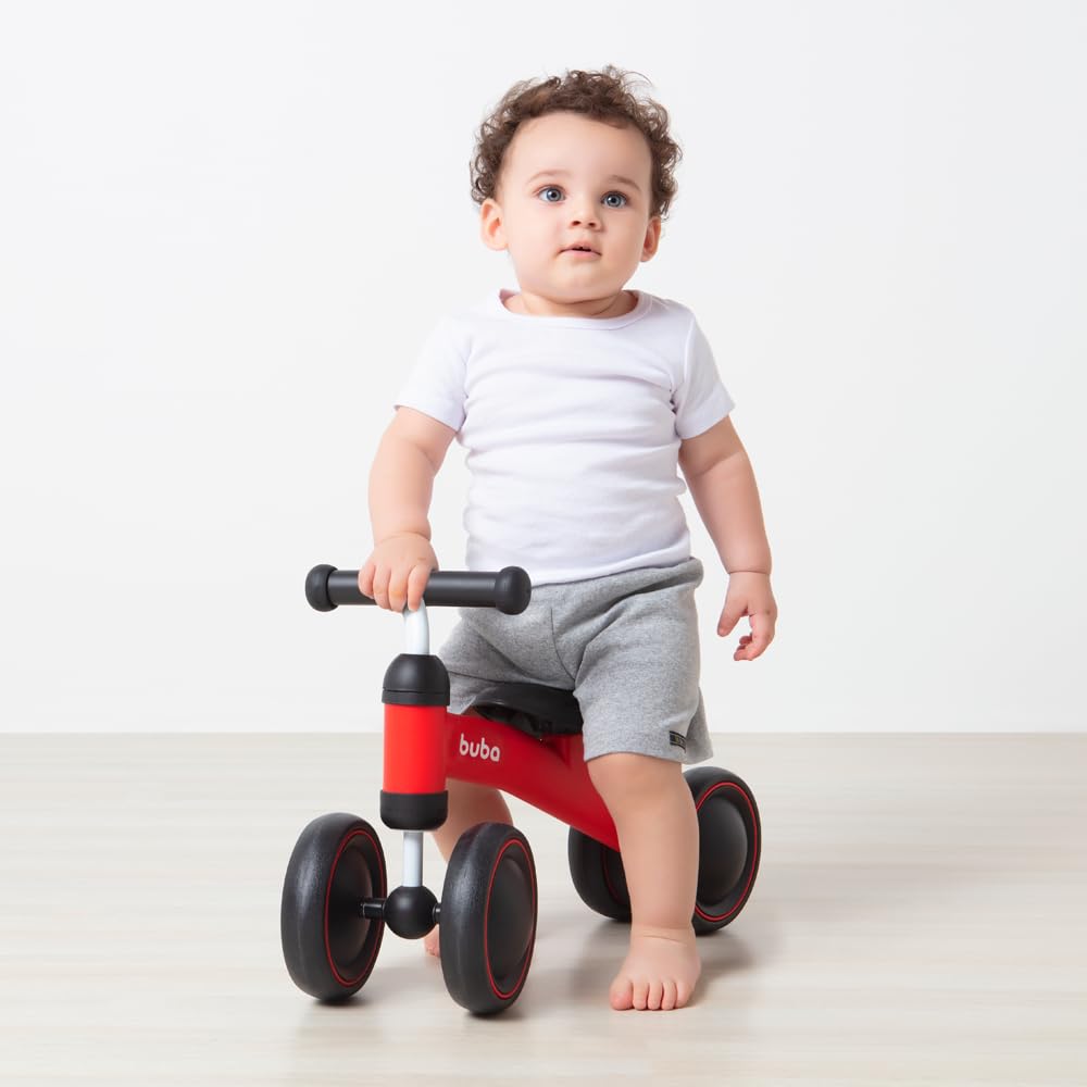 Bicicleta Infantil Sem Pedal Equilíbrio Balance 4 Rodas Vermelho, Buba