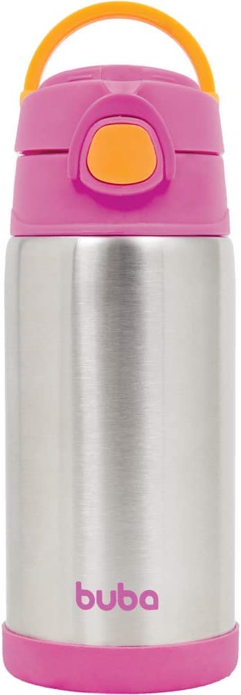 Garrafa Térmica Parede Dupla Rosa 400mL, Buba