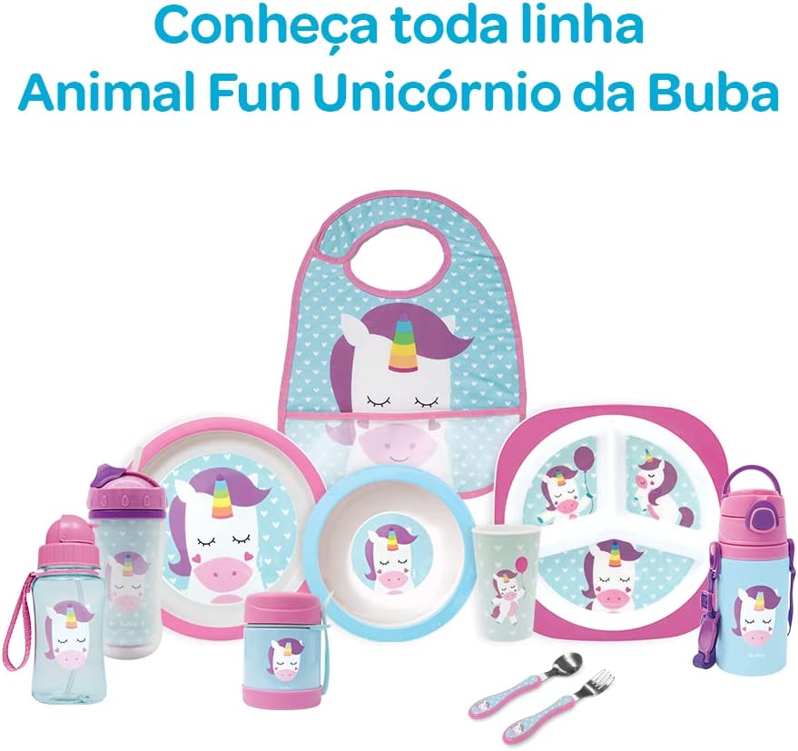 Prato Com Divisórias Animal Fun Unicórnio, Buba