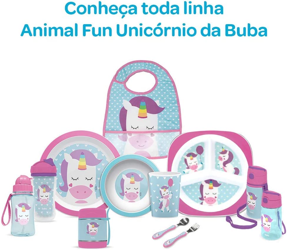 Garrafinha De Aluminio Animal Fun Unicórnio, Buba